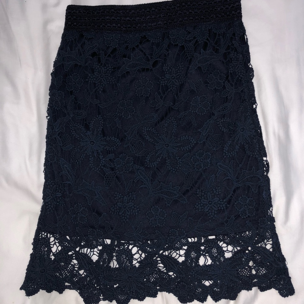 Navy high waisted dress skirt - size M